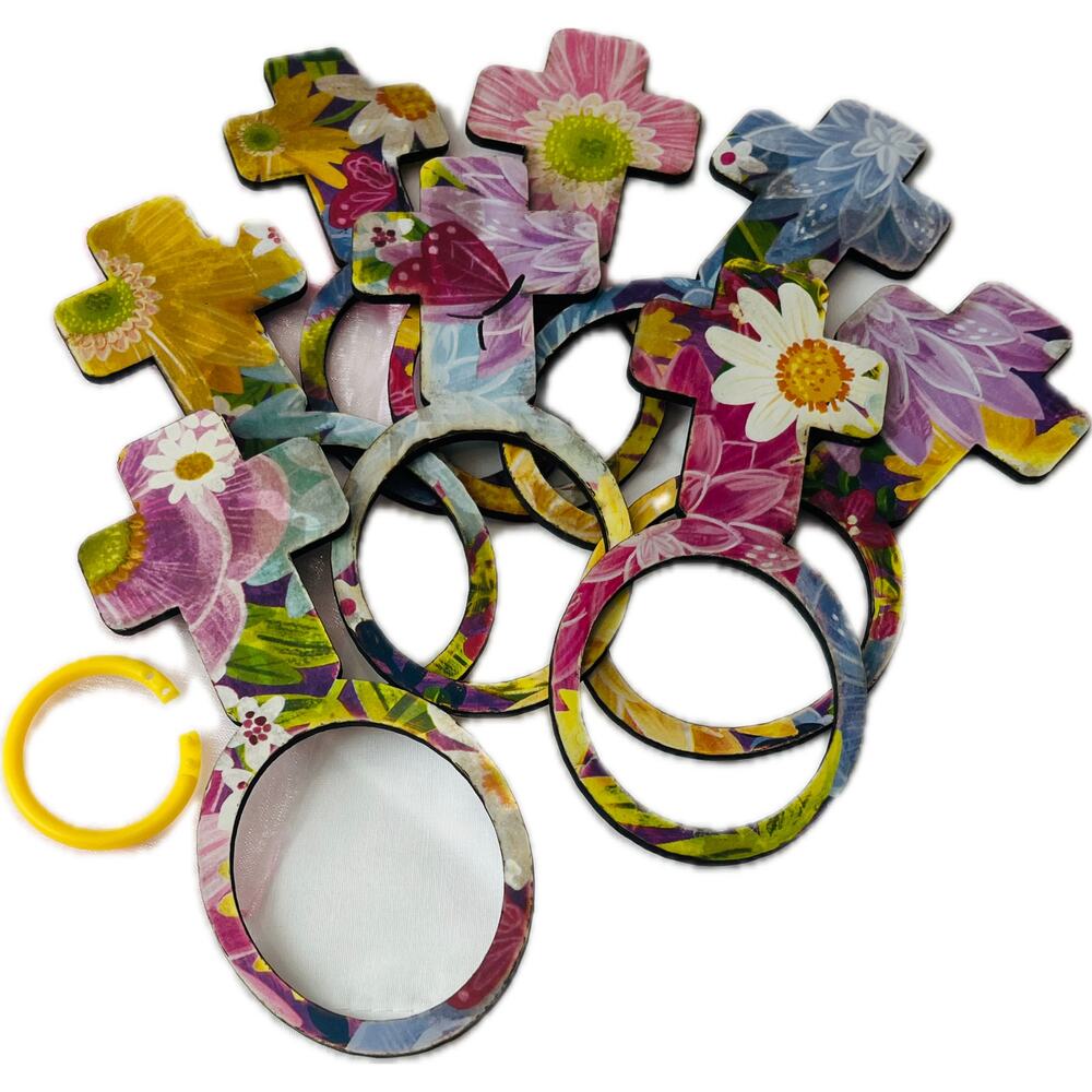 Floral Cross Napkin Rings –, Easter, Baptism, Communion, Wedding